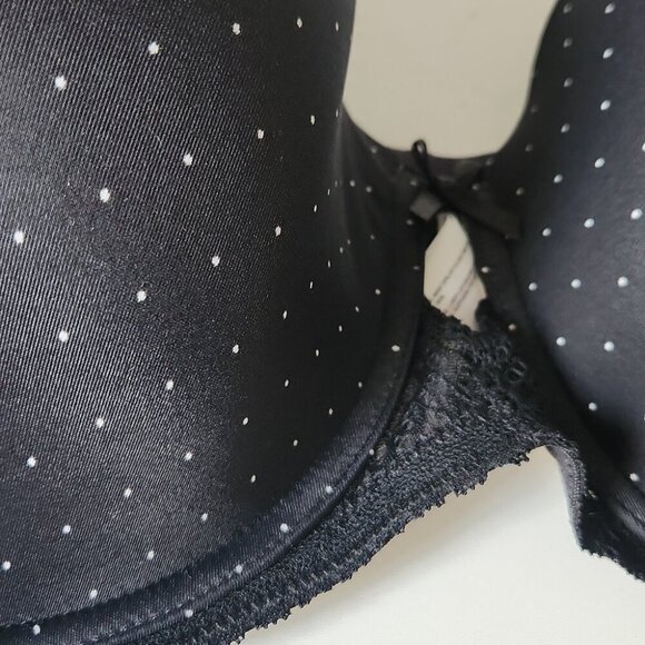 NWT DEESSE | Black Lace Polka Dot Bra Sz 46F - Picture 4 of 6